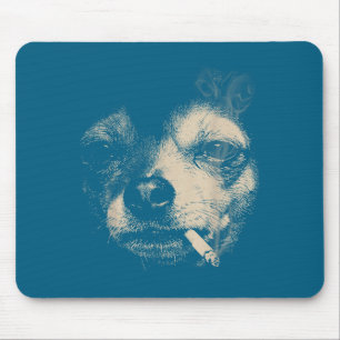 Hond die sigaret rookt Grappige Chihuahua Meme Muismat