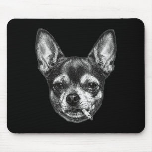 Hond die sigaret rookt Grappige Chihuahua Meme Vin Muismat