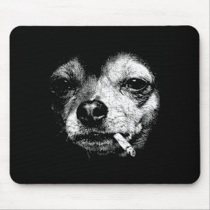 Hond die sigaret rookt Grappige Chihuahua Meme Vin Muismat