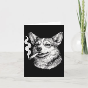 Hond die sigaret rookt grappige corgi meme vaderda kaart
