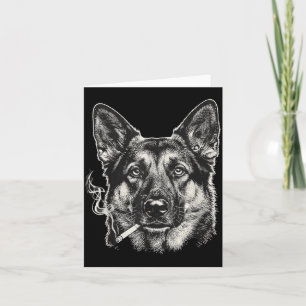 Hond die sigaret rookt grappige Duitse herder meme Kaart