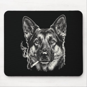 Hond die sigaret rookt grappige Duitse herder meme Muismat