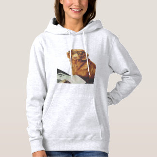 Hond die voor een tijdschrift zit hoodie