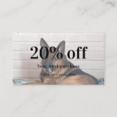 Hond dier aangepaste foto qr code bedrijf kortingskaartje (Voorkant)