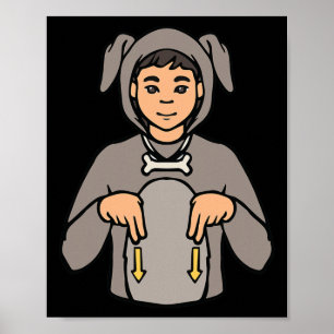 Hond Dier ASL Hand Gebaar Dove Gehoorverlies Bewus Poster