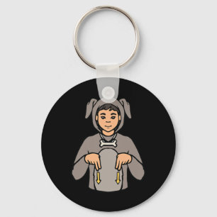 Hond Dier ASL Handgebaar Doof Gehoorverlies Awar Sleutelhanger