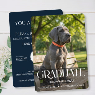 Hond Diploamfeest Uitnodiging Huisdier Foto Navybl