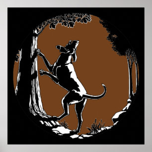 Hond Dog Art Poster Cool Hunting Dog Art Prints