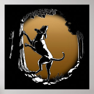 Hond Dog Art Poster Hunting Hondenliefhebber Print