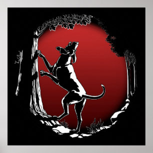 Hond Dog Art Poster Hunting Hondenliefhebber Print