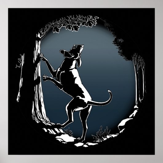 Hond Dog Art Poster Hunting Hondenliefhebber Print (Voorkant)