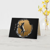 Hond Dog Kaarten Personalized Dog Art Wenskaart (Gele Bloem)