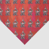 Hond Dog Kerstmis op rood Tissuepapier (Detail)