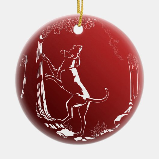 Hond Dog Ornament Aangepaste ontkleuring van de ho (Voorkant)