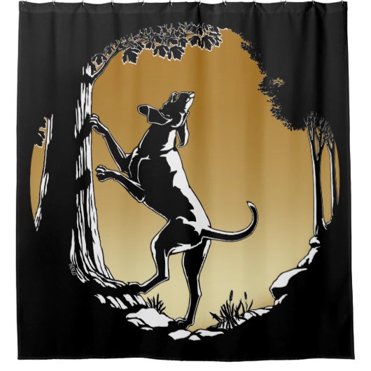 Hond Dog Shower Curtain Coonhound Hunting Dog Douchegordijn (Voorkant)