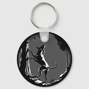 Hond Dog Sleutelhanger Hunting Dog Art Sleutelhang