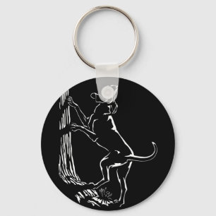Hond Dog Sleutelhanger Hunting Dog Art Sleutelhang