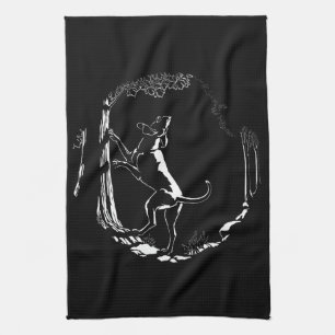 Hond Dog Towel Hunting Dog Art Tea Towel Theedoek