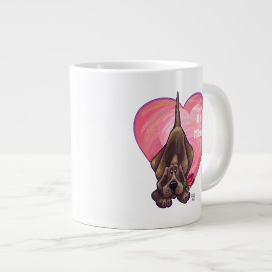 Hond Dog Valentijnsdag Extra Grote Beker (Voorkant rechts)