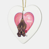 Hond Dog Valentijnsdag Keramisch Ornament (Links)
