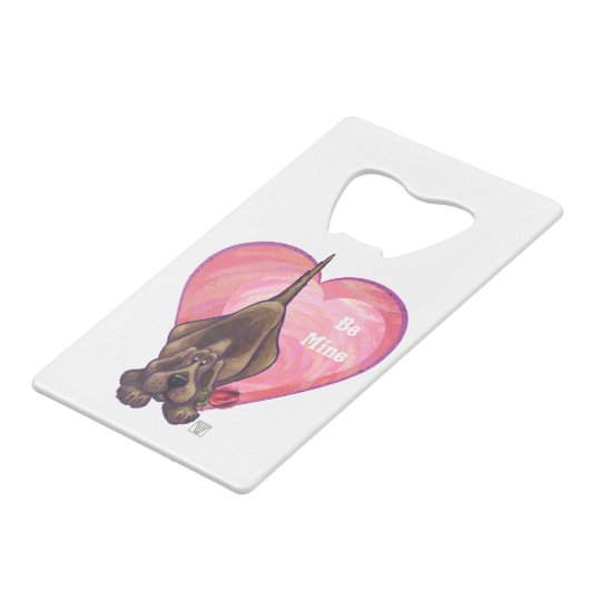 Hond Dog Valentijnsdag Kredietkaart Flessenopener (Voorkant Gekanteld)