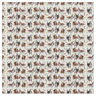 Hond Dogs Fabric Howling Basset Hound Stof