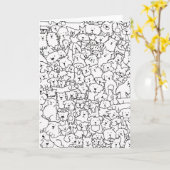 Hond Doodle Art Blank Notecard Kaart (Gele Bloem)