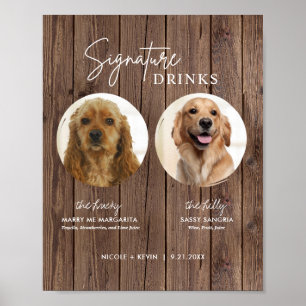 Hond drankteken afdrukbaar Trouwteken Rustiek Poster