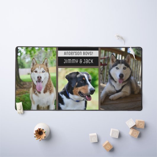 Hond Drie foto's Elegante Custom Collage Desk Mat (Kindertafel)