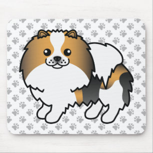 Hond Driekleurige Pomeranian Schattige Cartoon Hon Muismat