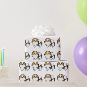 Hond Driekleurige Pommer Pomeranian Zachte Tekenin Cadeaupapier