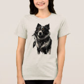 hond, dromenvanger, amulet, talisman, Tri-Blend shirt (Voorkant)