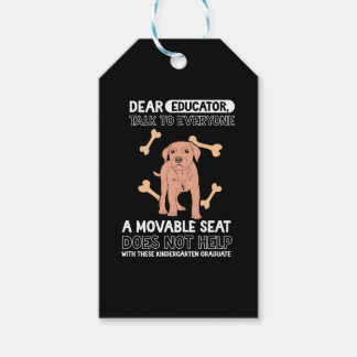 Hond Eerste dag van de kleuterschool Cadeaulabel