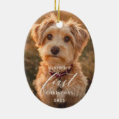 Hond Eerste Kerst Scriptie Ornament (Achterkant)
