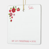 Hond Eerste Kerstmis Foto Keramisch Ornament (Links)