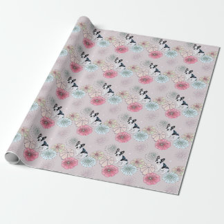 Hond en bloemen cadeaupapier