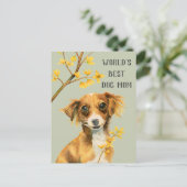 Hond en bloemen | Hondenmoeder | Moederdag Briefkaart (Staand voorkant)