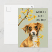 Hond en bloemen | Hondenmoeder | Moederdag Briefkaart (Voorkant / Achterkant)