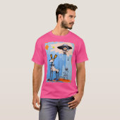 Hond en buitenaardse kat (originele versie). t-shirt (Voorkant volledig)