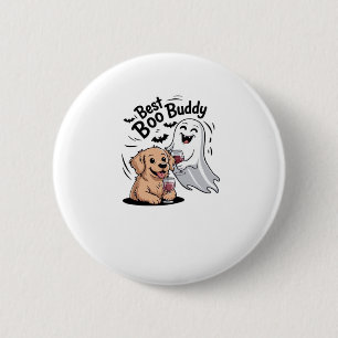 Hond en geest drink wijn. Klassiek T-shirt Ronde Button 5,7 Cm