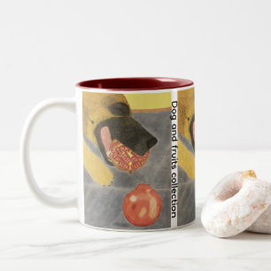 Hond en granaatappel Twee-Tons koffiemok Tweekleurige Koffiemok