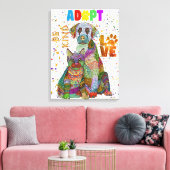 Hond en kat Adoptie en redding Adopteer Be Kind Li Canvas Afdruk (Insitu (Woonkamer))