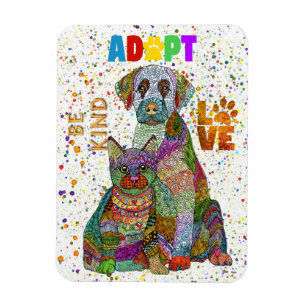 Hond en Kat Adoptie en Rescue Be Kind Liefde Magneet