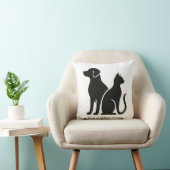 Hond en Kat boho ontwerp Kussen (Stoel)
