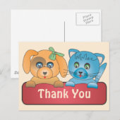 Hond en kat briefkaart (Voorkant / Achterkant)