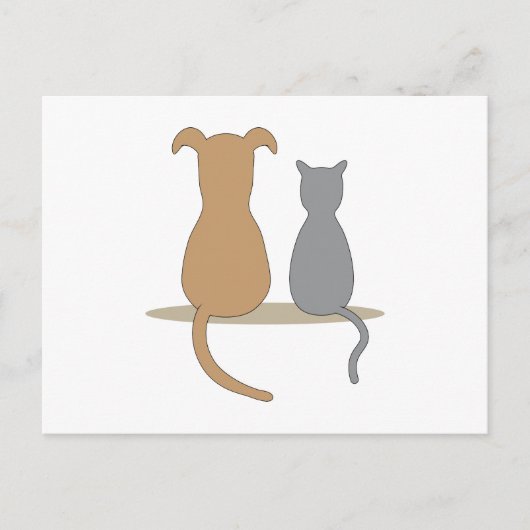 Hond en kat briefkaart (Voorkant)