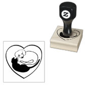 Hond en kat / Puppy en Kat hart Rubberstempel (Gestempeld)