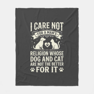 Hond en Kat Religie Citaten Fleece Deken