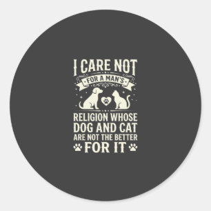 Hond en Kat Religie Citaten Ronde Sticker