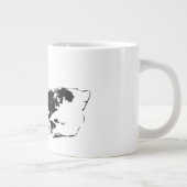 Hond en kat rusten samen zwart-wit kunst Mok (Rechts)